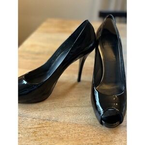 Stuart Weitzman Black Open-Toe Pumps size 7.5
